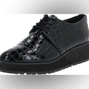 Aldo black patent croc oxfords
